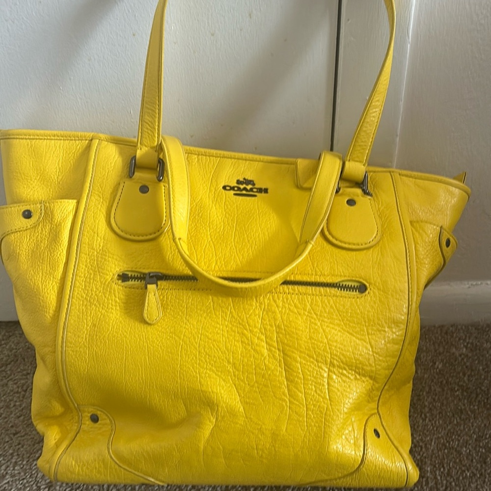 COPY - bright yellow Coach Tote